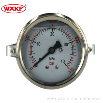 U support Shockproof pressure gauges with back connection